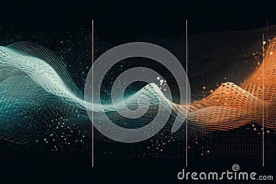 Patterns that suggest the idea of big data, movement and fast flowing bits and data transfer. concept of big data storage and Stock Photo