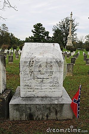 Patton Brothers Grave, Vertical View, Winchester, Virginia Editorial Stock Photo