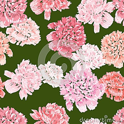 Patttern of the peonies Vector Illustration