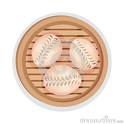 Patty Cakes Served on Wooden Plate Vector Illustration Vector Illustration