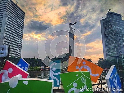 Patung Selamat Datang Asian Games Editorial Stock Photo