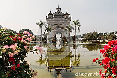 Patuxai, Destination Scenic of Vientiane, Laos Editorial Stock Photo