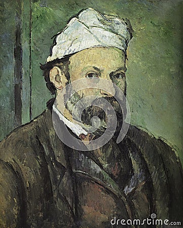Paul Cezanne. Painting of Selfportrait. Editorial Stock Photo