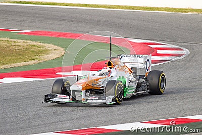 Formula 1 Force India VJM06 - Paul Di Resta Editorial Stock Photo