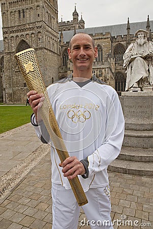 Paul Giglin, Holds the Olympic torch Editorial Stock Photo