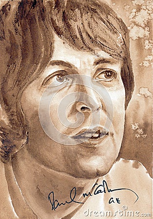 Paul McCartney was an singer, musician and member of the band The Beatles Editorial Stock Photo
