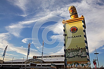 Paulaner Biergarten at Oktoberfest Editorial Stock Photo