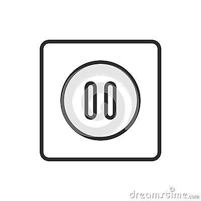Pause, in line design. Pause, Stop, Break, Hold, Rest, Wait, Pause button on white background vector. Pause editable Vector Illustration