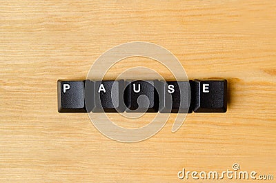 Pause word Stock Photo