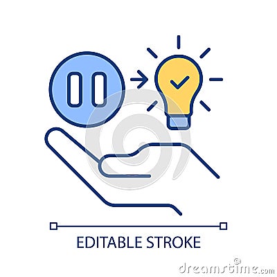 Pauses in brainstorming process RGB color icon Vector Illustration