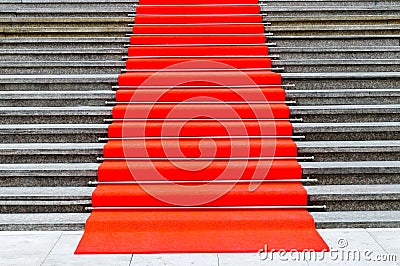 Pave in red carpet stairs Stock Photo