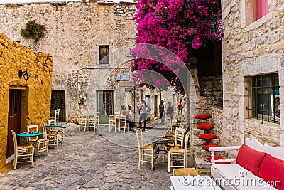 Areopoli, the traditional village of Mani in Peloponnese Greece. Editorial Stock Photo
