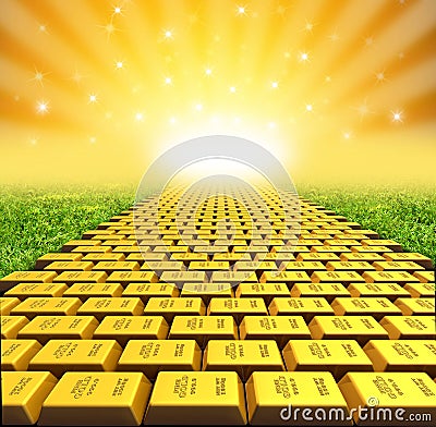 Paved with gold Stock Photo