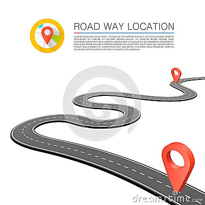 Paved path on the road Vector Illustration