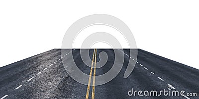 Paved road isolated on white background Cartoon Illustration