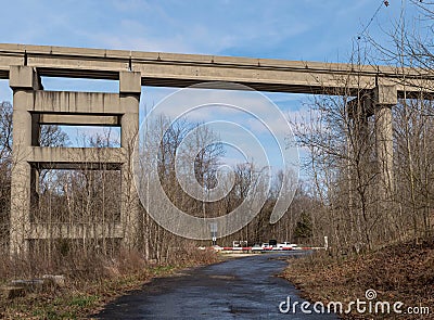 The paved walking trail in the Bridges to the Past area in Radcliff, Kentucky, USA Stock Photo