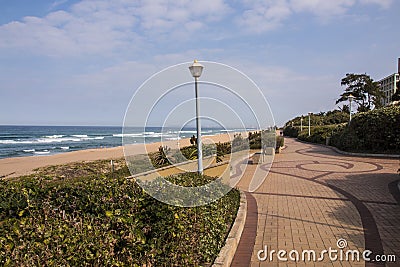 Paved Walkway of Promenade in Umhlanga Rocks Stock Photo