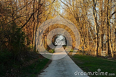 Paved walkway in White Clay Creek Stock Photo