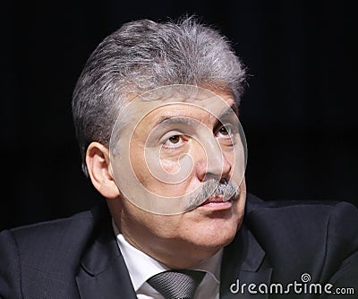 Pavel Grudinin a candidate for the post of president of the Russian Federation Editorial Stock Photo