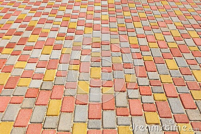 The pavement of colored tiles. The background image, texture Stock Photo