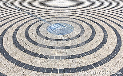 Pavement with concentric pattern Stock Photo