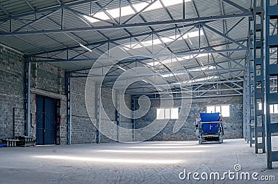 Pavement tile factory. Molding machine for the production of paving slabs Stock Photo