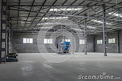 Pavement tile factory. Molding machine for the production of paving slabs Stock Photo