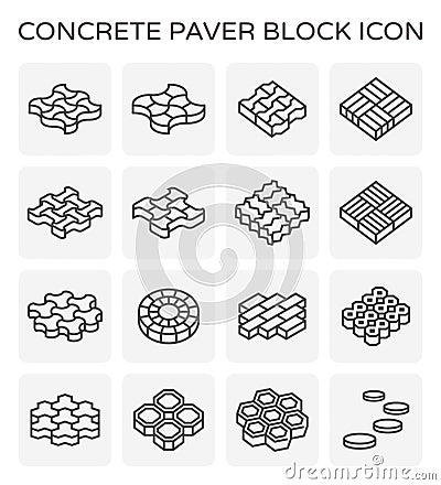 Paver block floor Vector Illustration