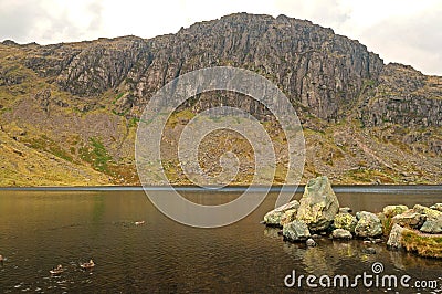 Pavey Ark, Jacks Rake,Stickle Tarn Stock Photo