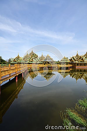 Pavilion of the Enlightened in Ancient city in Bangkok Editorial Stock Photo
