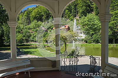 Pavilion in the health resort park in Bad Liebenzell Stock Photo