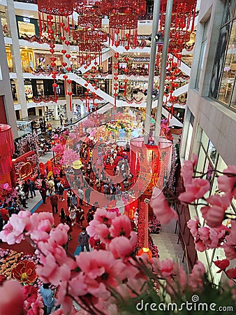 Pavilion KL Chinese New Year Decorations Editorial Stock Photo