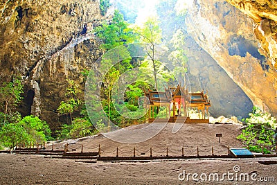 Pavilion in Phrayanakhon cave in Thailand Stock Photo
