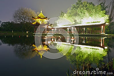 Juzizhou Park night, Changsha, China Stock Photo