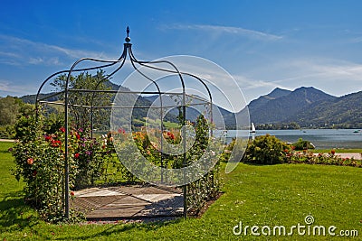 Pavilion in the spa gardens, lake schliersee Stock Photo