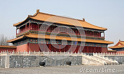 The Pavilion of Spreading Righteousness at the Forbidden City in Beijing, China. Stock Photo