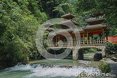 Pavilion among the valleys in Chongqing, China Stock Photo