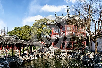 Pavilion In Yu Yuan Gardens, Shanghai Stock Photo