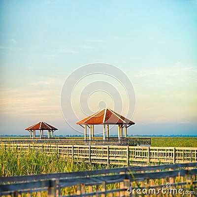 Pavilions from Sam Roi Yod National park Stock Photo