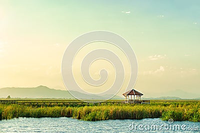 Pavilions from Sam Roi Yod National park Stock Photo