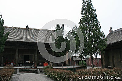 pavilions at the shuang lin monastery in pingyao (china) Stock Photo