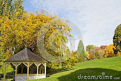 Pavillion in gardens Stock Photo