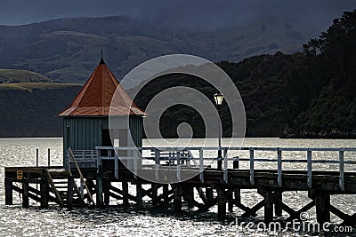 Pavillion on the jetty Stock Photo