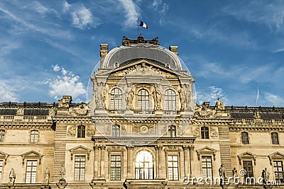 The pavillon Sully, Louvre palace, Paris, France. Editorial Stock Photo