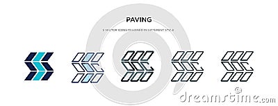 Paving icon in different style vector illustration. two colored and black paving vector icons designed in filled, outline, line Vector Illustration