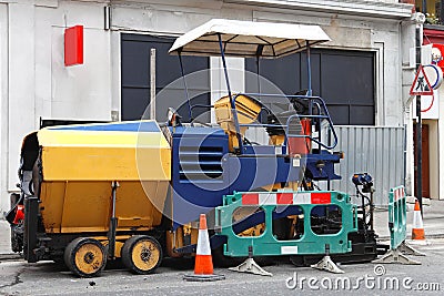 Paving machine Stock Photo