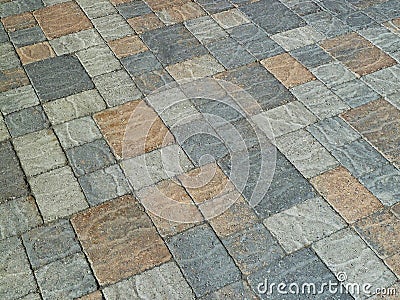 Paving stone patio Stock Photo