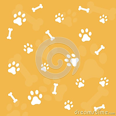 Paw and bone print, vector available Vector Illustration
