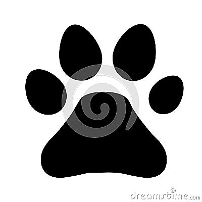 Paw dog or cat print - vector illustration Cartoon Illustration