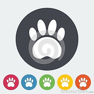 Paw flat icon Vector Illustration